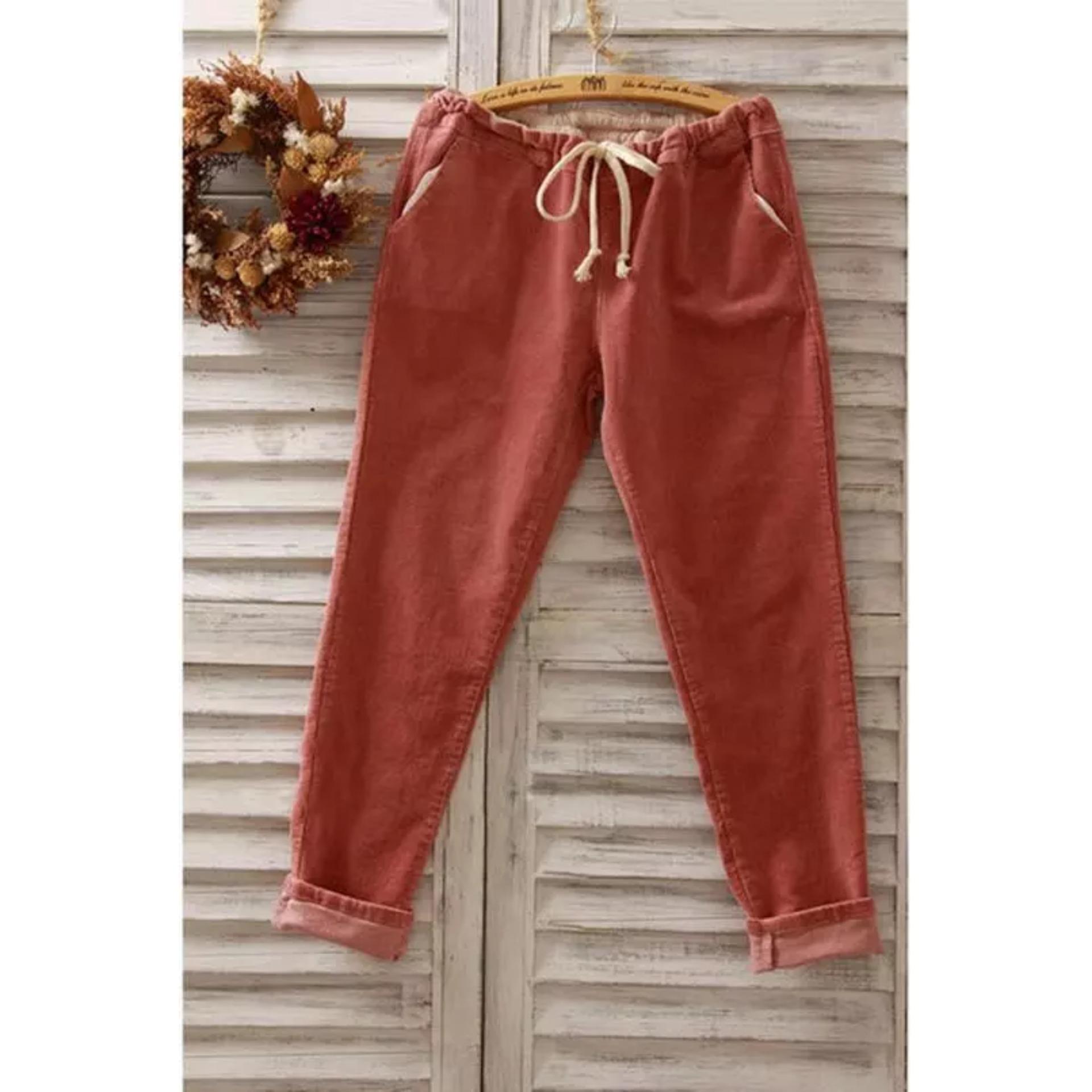 JOGGER PANTS WANITA CELANA JOGGER Cullotes Bahan Trousers KulotFashion PAKAIAN KOREA BROWN .