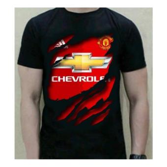 Gambar Kaos Katun Pria 3D Manchester United T Shirt IntM   warna hitam