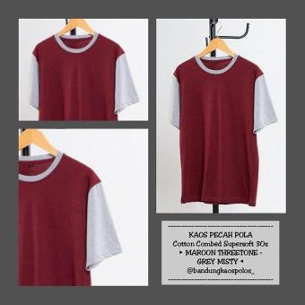 Jual Kaos  Polos  MAROON 3TONE GREY MISTY pp pdk 30s Online 