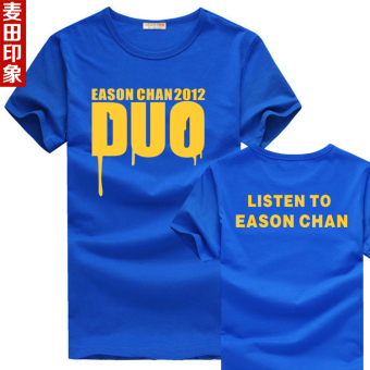  Harga  Kasual warna solid musim panas  leher bulat t shirt t shirt Duo lis biru Online Review 