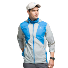 Kebugaran luar ruangan ringan bernapas Waterproof Jaket jaket perlindungan matahari pakaian (Abu-abu terang