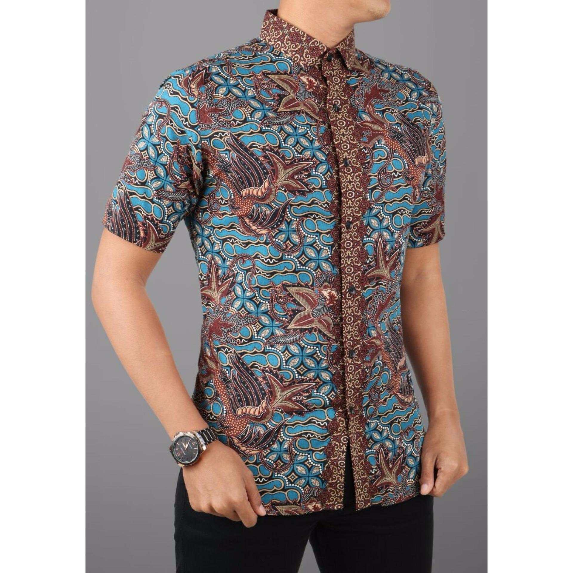 Kemeja Pria Batik Slimfit 7467 Koko Kombinasi Muslim Jeans