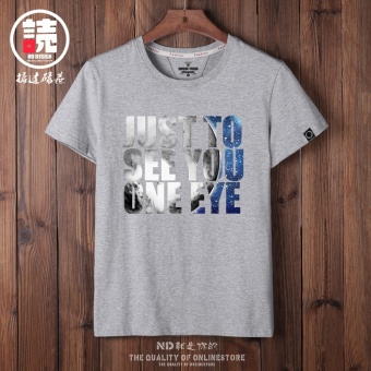 Gambar Korea Fashion Style Kapas Musim Panas Anak Laki laki T shirt (Huruf abu abu bintang) (Huruf abu abu bintang)