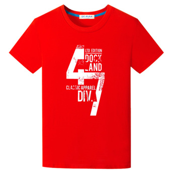 Gambar Korea Fashion Style laki laki baru surat kemeja t shirt (47 Red) (47 Red)