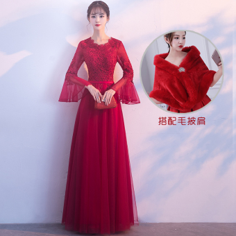 Jual Korea Fashion Style Merah  Mempelai Wanita Musim Gugur 