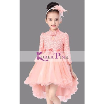 Gambar Korea Pink Peach Tail Tutu Dress
