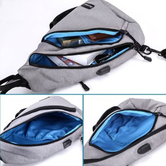 Korean Style Premium Shoulder Bag With External USB Port Phone Charger Travel Holder (Black) - Intl Juli 2019 - 4 Korean Style Premium Shoulder Bag With External USB Port Phone Charger Travel Holder (Black) - intl - 4