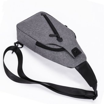 Korean Style Premium Shoulder Bag With External USB Port Phone Charger Travel Holder (Grey) - Intl Oktober 2019 - 3 Korean Style Premium Shoulder Bag With External USB Port Phone Charger Travel Holder (Grey) - intl - 3