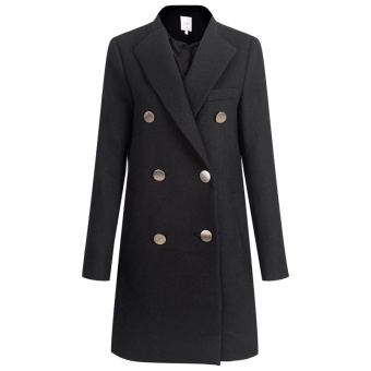 Gambar Korean style women s autumn and winter New style wool coat woolen coat (Hitam)