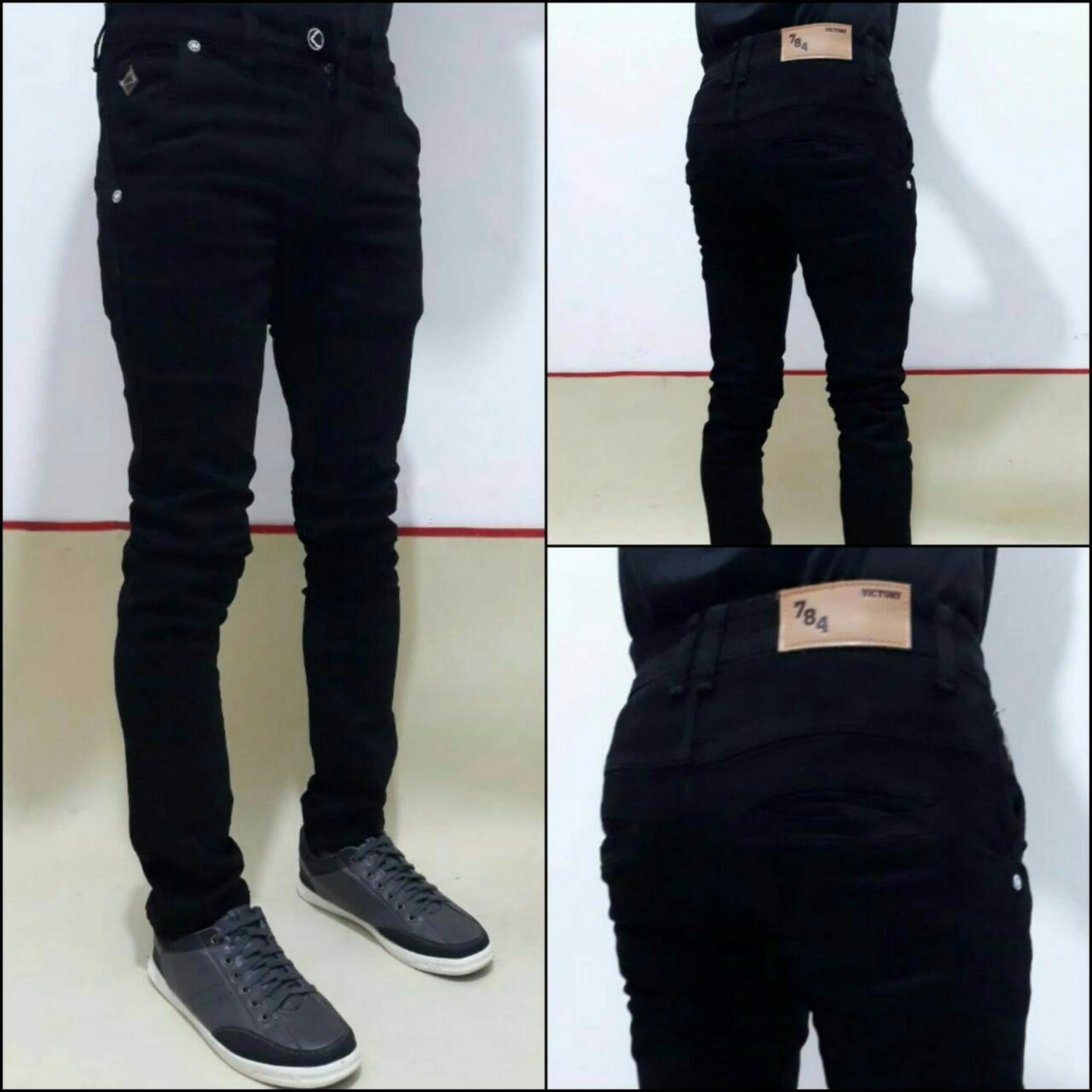 KS Celana jeans pria / jeans skinny fit (biru wash)