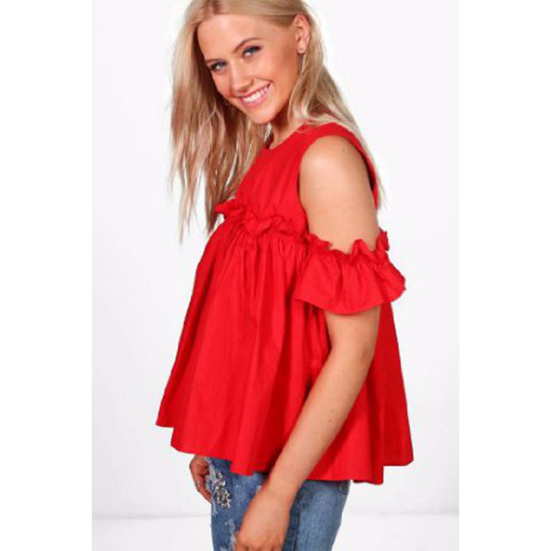 Kyoko Fashion Blouses sabrina - (red)