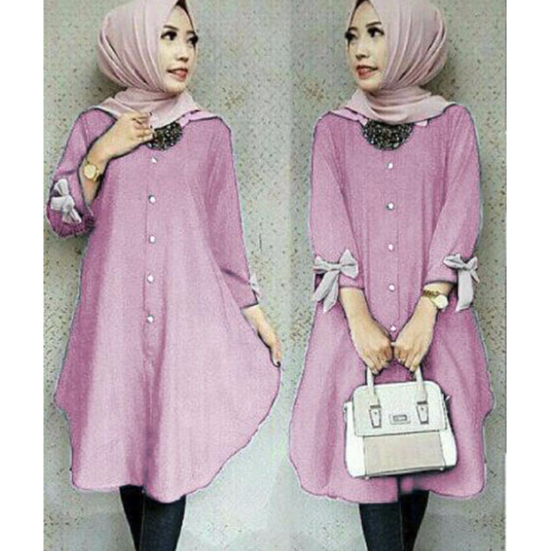 Butik Fashion Tunik Turkey Dusty Pink Bahan Katun Rayon Update Kyoko Fashion Tunics Carla Dusty Pink