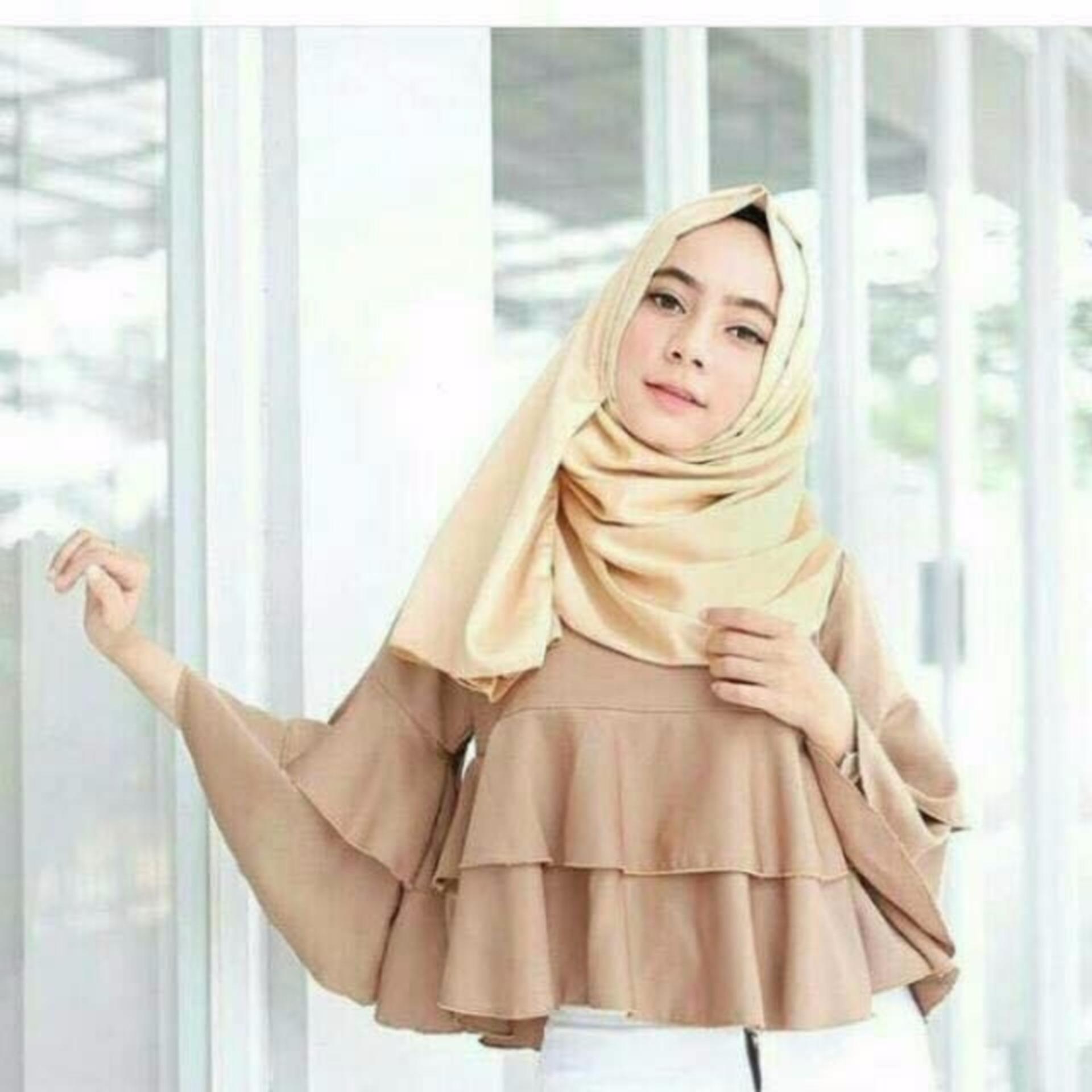 Labelledesgin Blouse Rumple Ruffle Yukki - CreamMocca Labelledesgin Blouse Rumple Ruffle Yukki - CreamMocca