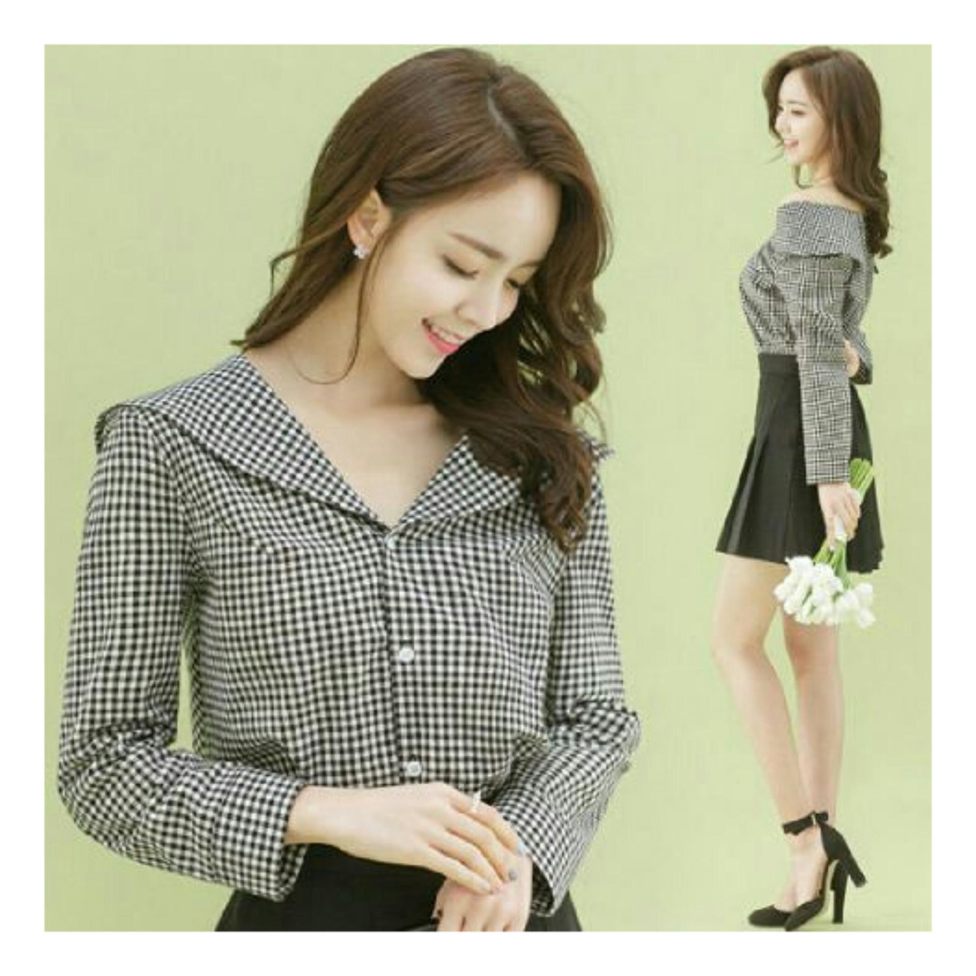 LF Blouse Formal Kasual Lupita / Blouse Cewek / Blouse Wanita WK Fashion / Fashion Wanita Terbaru Cantik  NR D30 - Hitam / baju wanita / atasan sabrina / baju sabrina / blouse sabrina / baju wanita / Top atasan sabrina / baju sabrina / blouse sabrina D3C