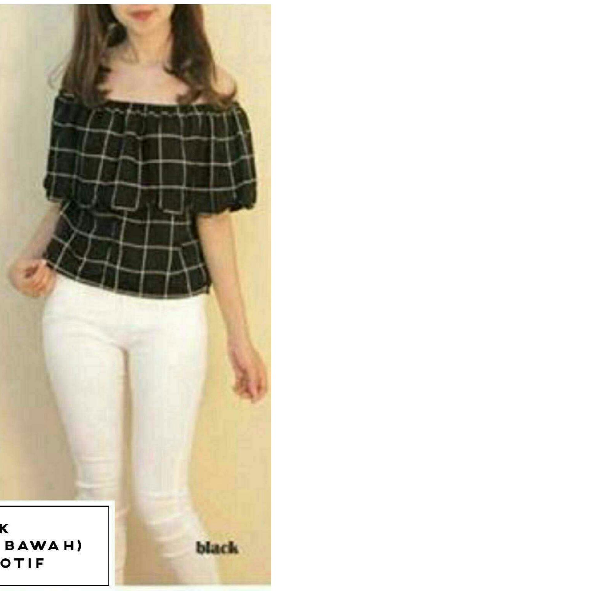 LF  Sabrina Kasual / Sabrina Santai / Sabrina Lengan Pendek Off The Shoulders / Sabrina Polos (Fifi Itewh) NR D30 - Putih / top atasan wanita / atasan sabrina / sabrina blouse / blouse wanita D3C