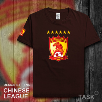 Gambar Liga Super laki laki klub tujuh sepak bola t shirt (Lengan pendek yang mendalam warna coklat)