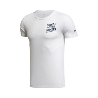 Gambar LINING AHSK061 laki laki basket bernapas lengan pendek t shirt (Putih)