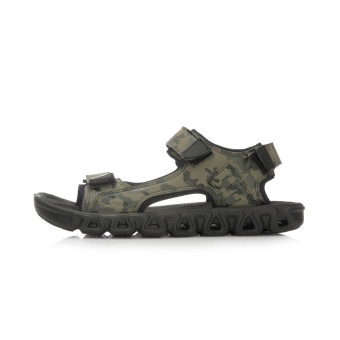 Gambar LINING AHUL001 bantalan ringan pria sepatu olahraga luar ruangan sandal (Rugby awan hijau hitam)