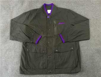Gambar LINING ajdj187 1 asli versi pemain dari wasit meja mantel kebugaran jaket mantel (Hitam)