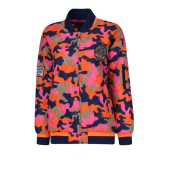 Gambar LINING ajmk004 kasual stand up kerah dicetak kapas hangat jaket empuk (Dalam gelap biru cetak AJMK004 1)