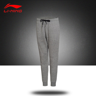 Gambar LINING AKLM006 perempuan Musim Semi dan Gugur bahasa Sanskerta menutup celana panjang celana kebugaran celana (Bunga linen abu abu hitam 3)
