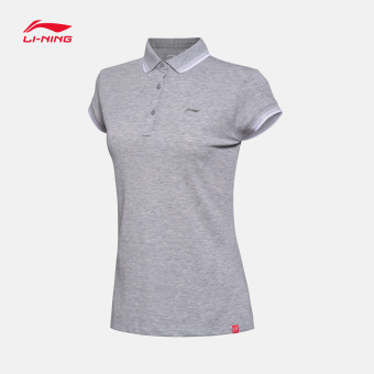 Gambar LINING APLM096 Pakaian Wanita Lengan Pendek Kemeja POLO (Bunga abu abu terang baru) (Bunga abu abu terang baru)