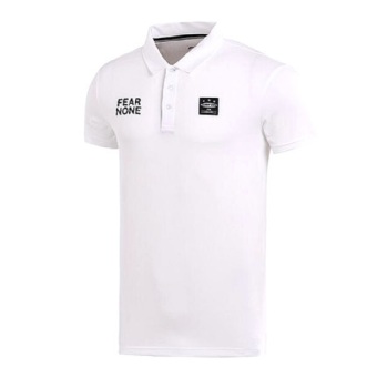 Gambar LINING APLM101 kasual musim panas pria bernapas kemeja POLO (Standar putih APLM101 1) (Standar putih APLM101 1)