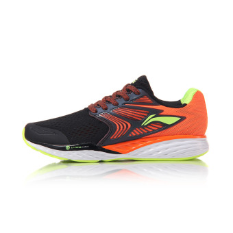 Gambar LINING arhm019 bernapas cerdas kebugaran sepatu sepatu lari (New dasar hitam orange fluoresensi Yao)