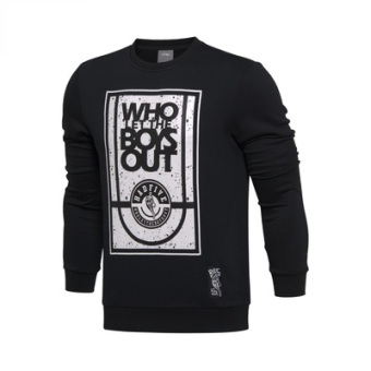 Jual LINING asli basket seri tema Tidak ada topi lengan sweater
(AWDM065 2 hitam) Online Terjangkau