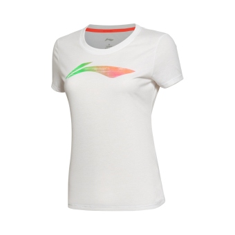 Gambar LINING atsl102c bagian tipis bernapas lengan pendek t shirt t shirt (Dasar putih ATSL102 3)