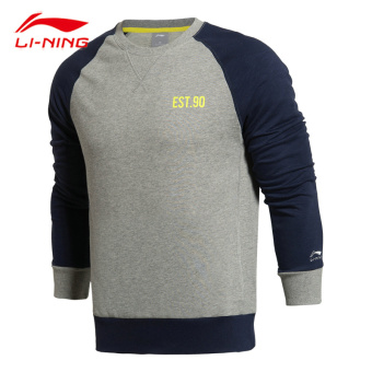 Gambar LINING AWDK117 sweater lengan panjang lindung nilai kemeja Kebugaran Pakaian (Bunga berwarna abu abu biru kacang AWDK117 3)