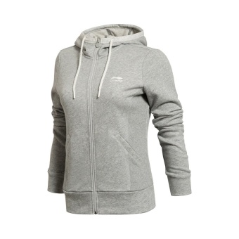 Gambar LINING AWDL292 baru perempuan pelatihan kebugaran cardigan kebugaran jaket (Bunga abu abu AWDK322 1)