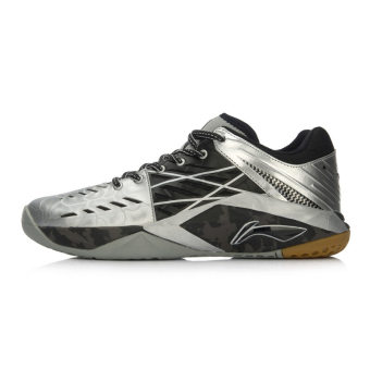 Gambar Lining aytk047 naga sepatu kebugaran sepatu sepatu bulu tangkis (Dasar hitam silver)