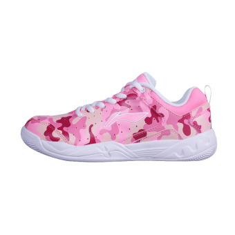 Gambar LINING aytm082 ringan memakai non slip sepatu bulu tangkis kebugaran sepatu (Fluoresensi gula bubuk kristal merah muda)
