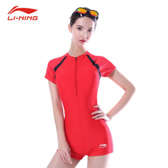 Gambar LINING baru pakaian renang (Merah)