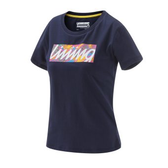 Gambar LINING ghsl016 1 2 3 baru wanita otentik ini lengan pendek kemeja katun t shirt (Tinta biru)