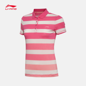 Gambar LINING Gpll002zd Rajut Kasual Perempuan Mantra Warna Kemeja POLO T shirt (Merah muda Putri flamingo pink putih 1) (Merah muda Putri flamingo pink putih 1)