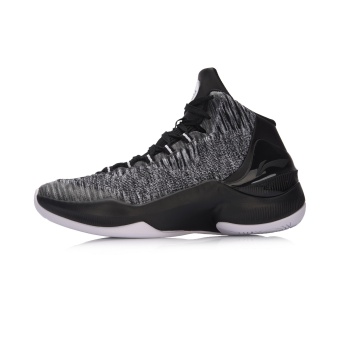 Gambar LINING iv2017 baru redaman satu pria untuk membantu orang orang di sepatu olahraga sepatu basket (Standar hitam mikrokristalin abu abu putih standar)