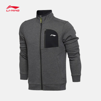 Gambar LINING jaringan resmi musim semi laki laki yang baru kebugaran cardigan (Bunga berwarna abu abu yang mendalam Heather Gray)