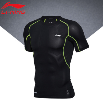 Jual LINING laki laki lengan pendek seri pelatihan baru kebugaran
pakaian kebugaran pakaian (Standar hitam) Online Terjangkau