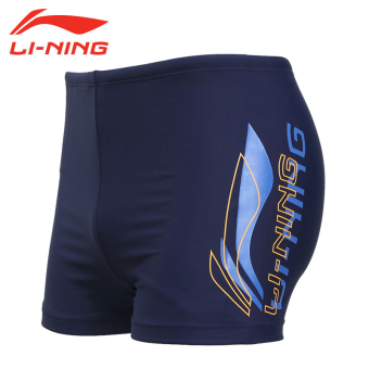 Gambar LINING laki laki petinju pakaian renang profesional berenang batang (031 2 biru)
