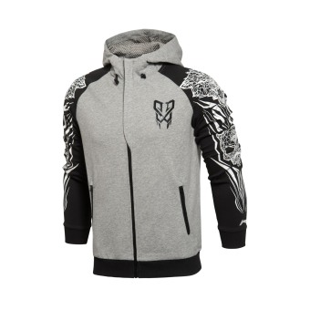 Gambar LINING musim gugur baru pria basket kebugaran cardigan kebugaran pakaian resmi jaringan (Abu abu terang)