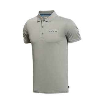 Gambar LINING musim panas asli olahraga bernapas cepat kering t shirt (Cepat kering polyester bunga abu abu)