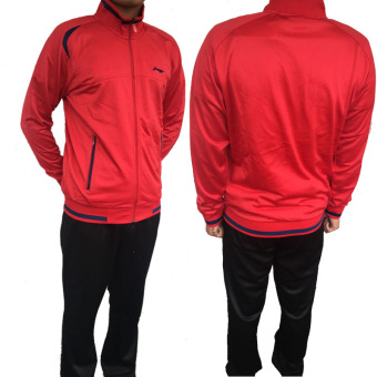 Gambar LINING pria dan wanita ayat yang sama baru cepat kering celana Wei (545 merah dan hitam pria satu set)