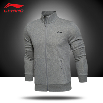 Gambar LINING Pria Seri Pelatihan Kebugaran t shirt sweater (Bunga berwarna abu abu)