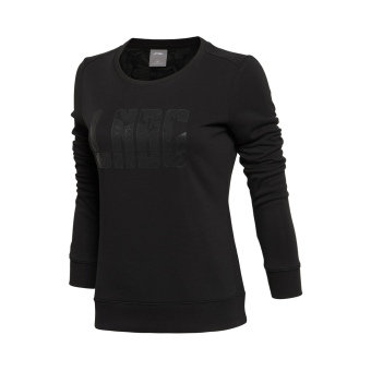 Gambar LINING resmi jaringan baru bulu tangkis perempuan pullover kemeja (Hitam)