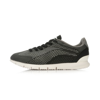 Gambar LINING resmi otentik musim panas baru sepatu kasual sepatu pria (Hitam off white)