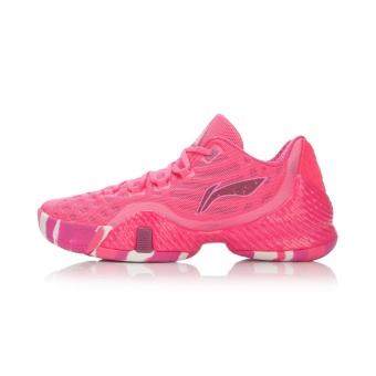 Gambar LINING semi dan baru profesional basket memakai sepatu olahraga sepatu basket (Fluoresensi bubuk buah fluoresensi Berry Hong)