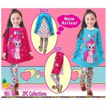 Gambar LIttle Pineapple Setelan Legging Tunik Flower Anak 3 7Y