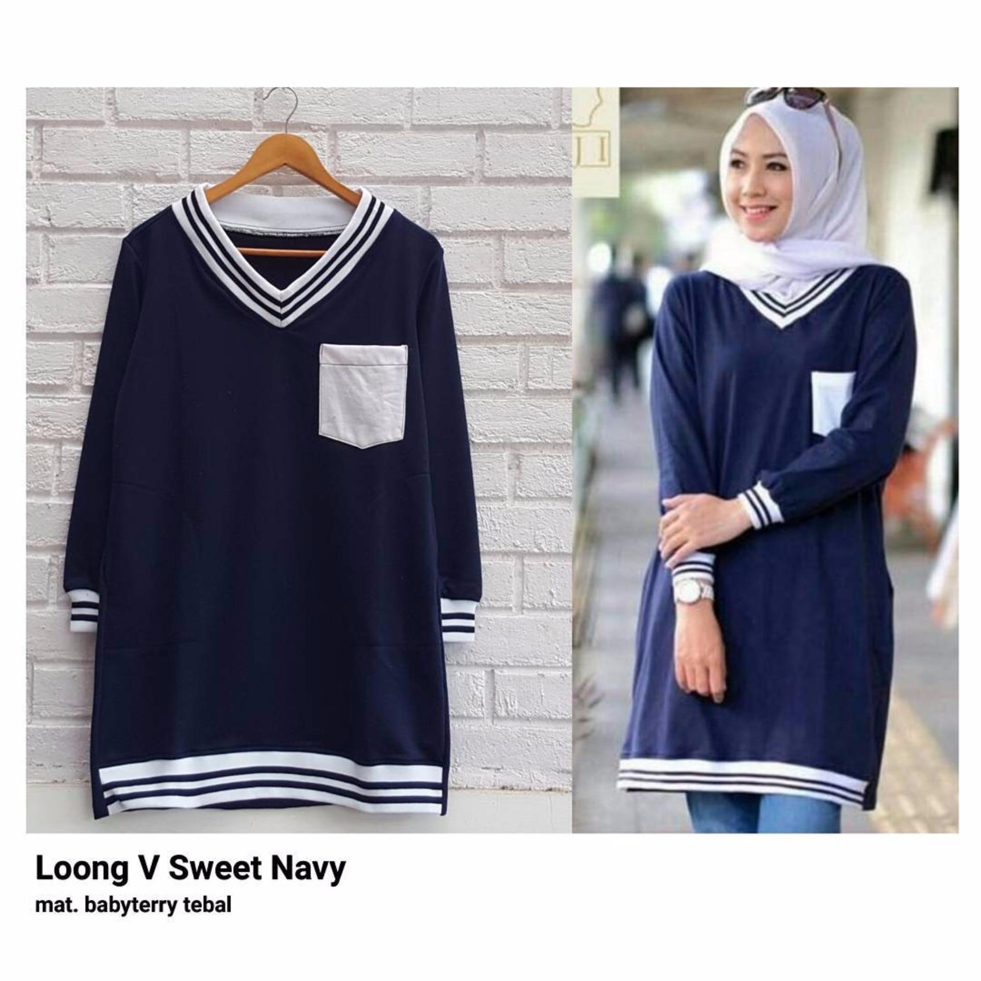 Long V Sweet Fashion - Atasan Blouse Wanita